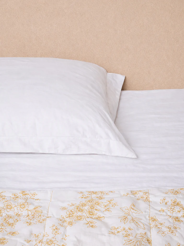 Westside Home Yellow Floral Printed Reversible Single Bed Comforter