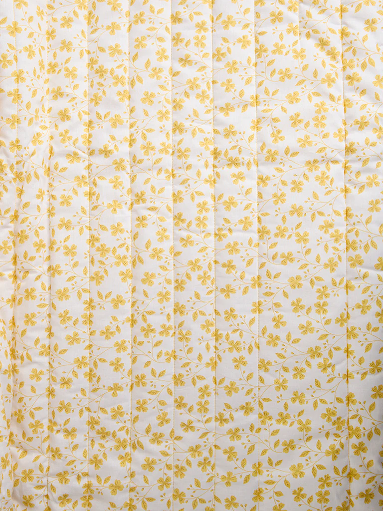 Westside Home Yellow Floral Printed Reversible Single Bed Comforter - Image 4