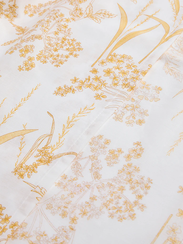 Westside Home Yellow Foliage Design Queen Bed Sheet Set - Image 3