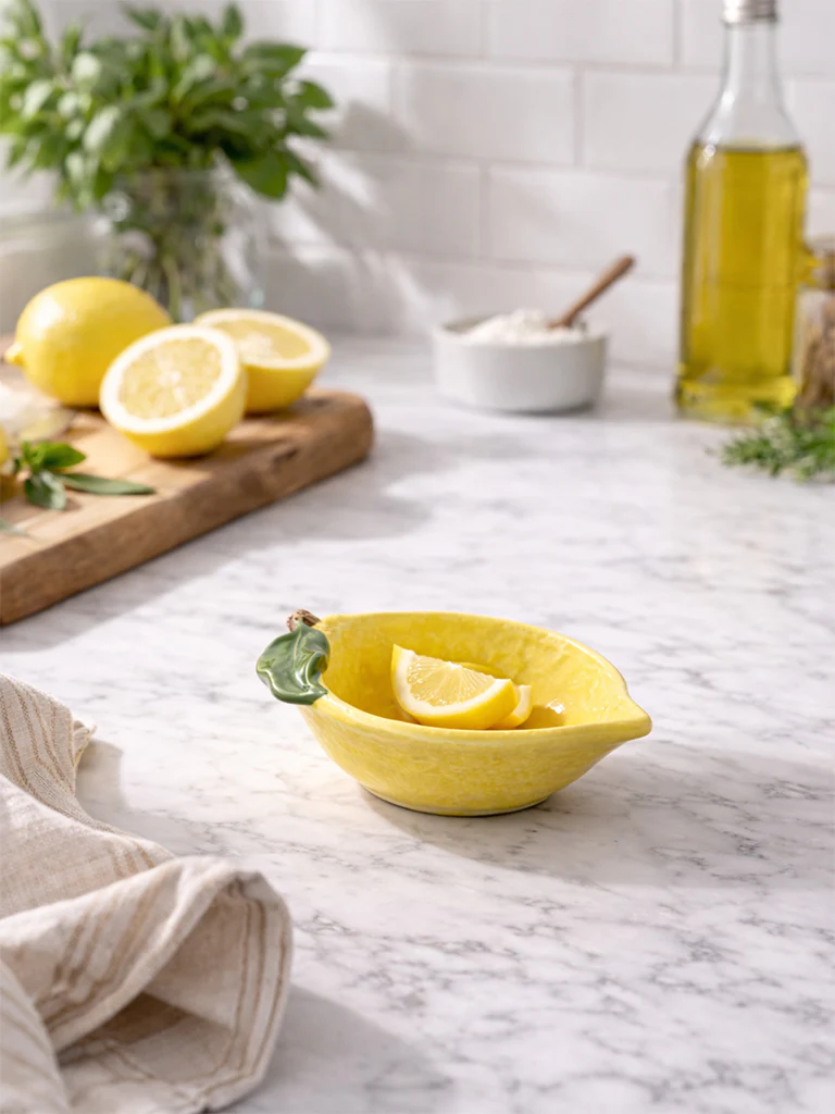 Westside Home Yellow Lemon Shaped Bowl - Large