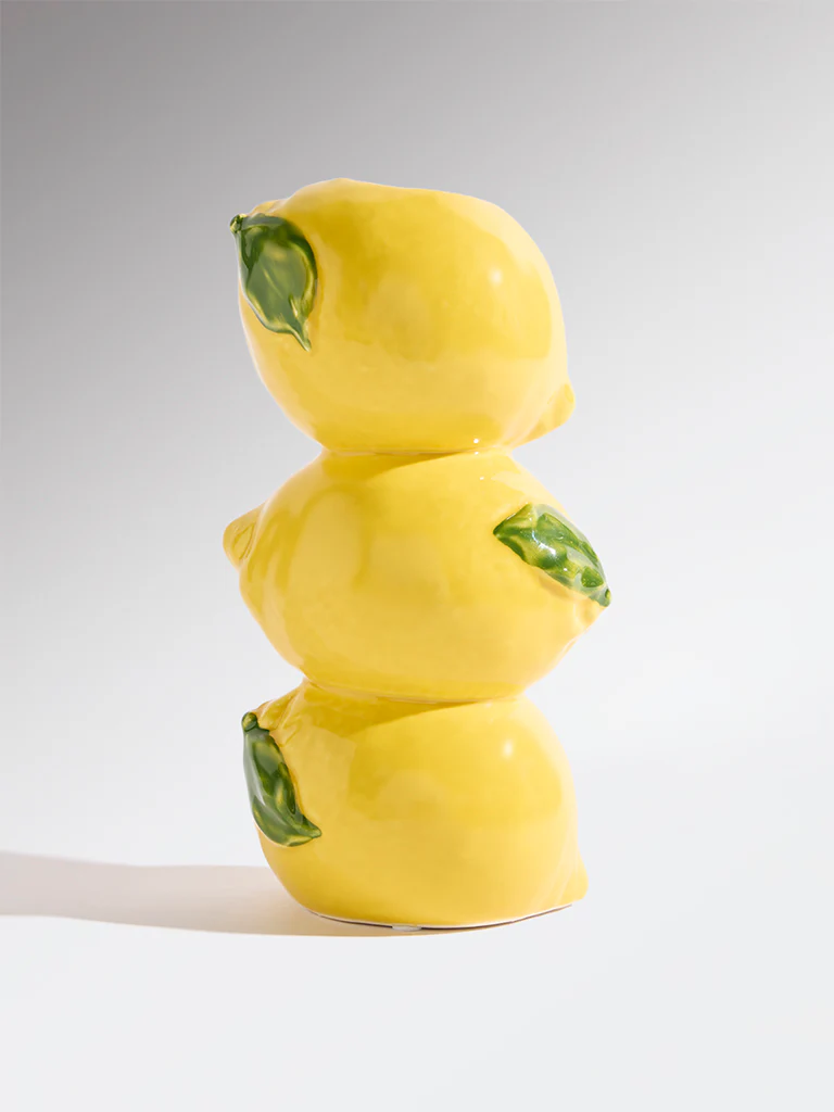 Westside Home Yellow Lemon-Shaped Ceramic Vase - Image 2