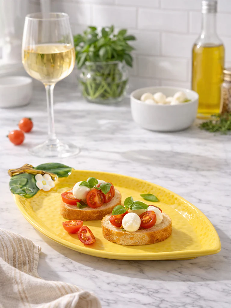 Westside Home Yellow Lemon Shaped Serving Platter