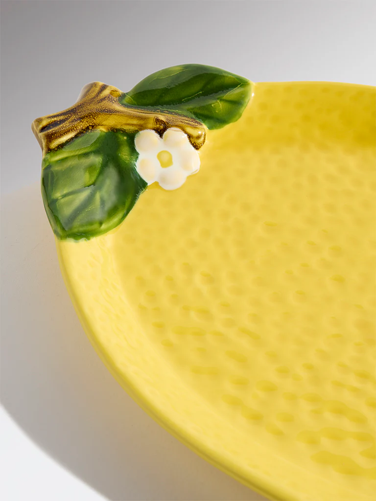 Westside Home Yellow Lemon Shaped Serving Platter - Image 4