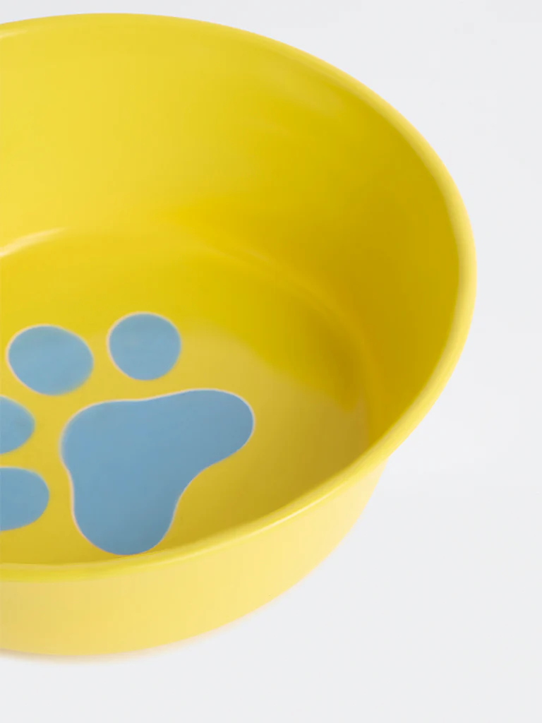 Westside Home Yellow Paw Print Pet Food Bowl - Image 5