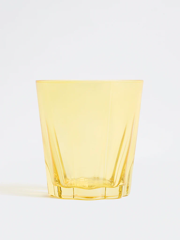 Westside Home Yellow Pleated Water Glass