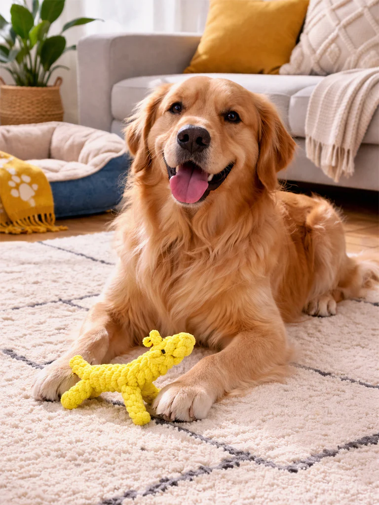 Westside Home Yellow Rope Giraffe Pet Toy