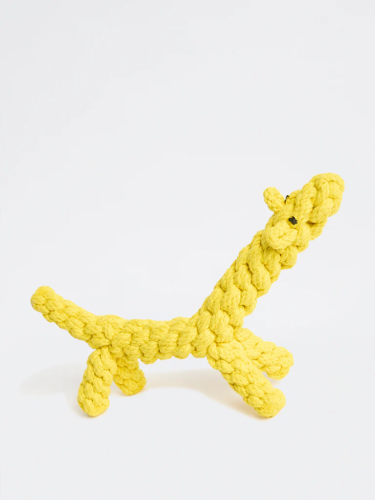 Westside Home Yellow Rope Giraffe Pet Toy - Image 3