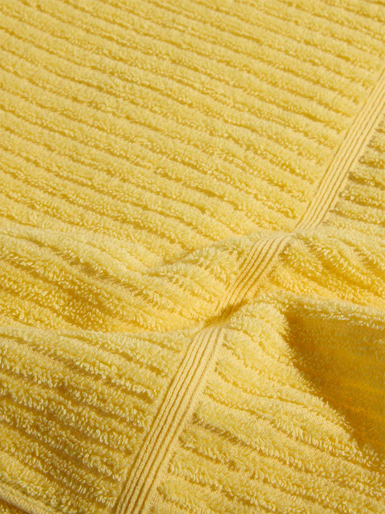 Westside Home Yellow Self-Striped Bath Towel - Image 3