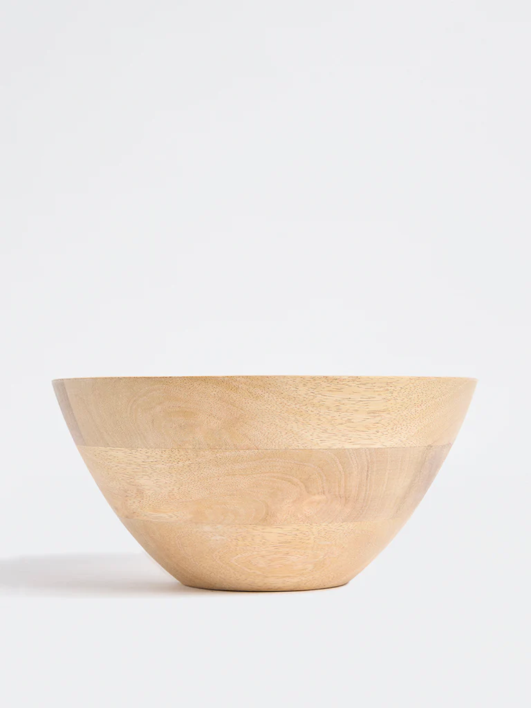 Westside Home Yellow Shell Design Wooden Bowl