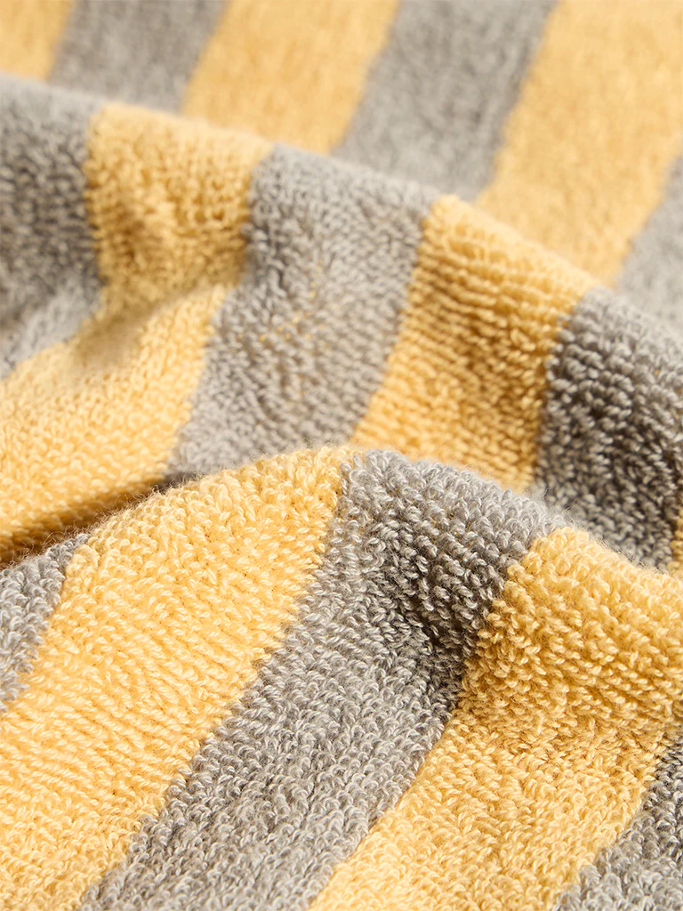 Westside Home Yellow Stripe Pattern Bath Towel - Image 3