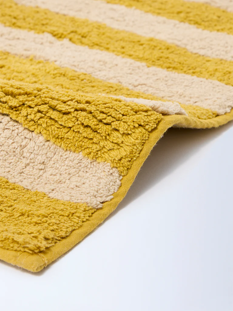 Westside Home Yellow Striped Bath Mat - Image 2