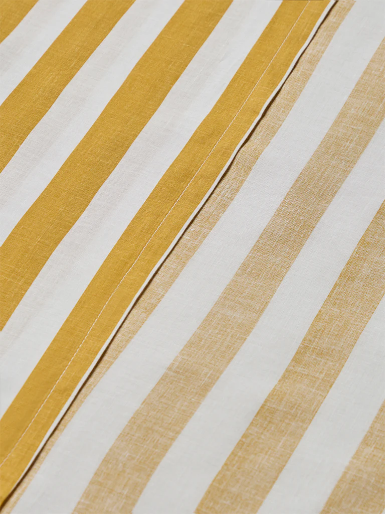 Westside Home Yellow Striped King Bed Sheet Set - Image 3