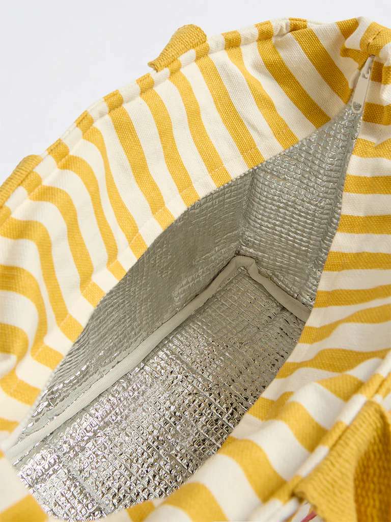 Westside Home Yellow Striped Lunch Bag - Image 3