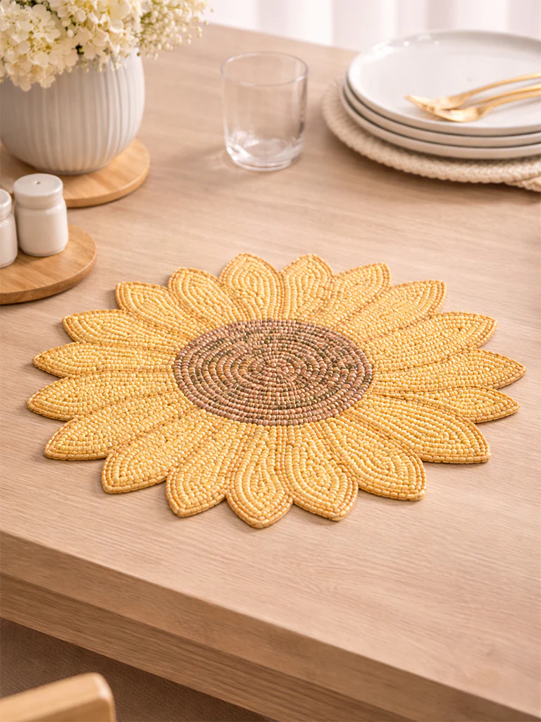 Westside Home Yellow Sunflower Beaded Trivet