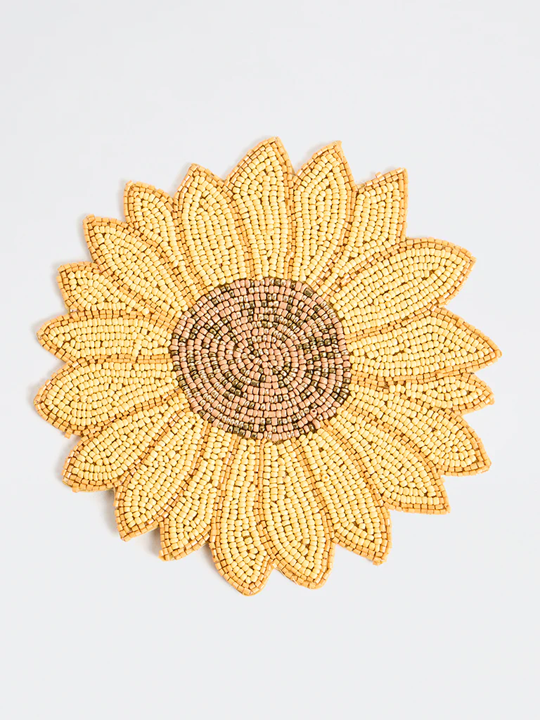 Westside Home Yellow Sunflower Beaded Trivet - Image 2