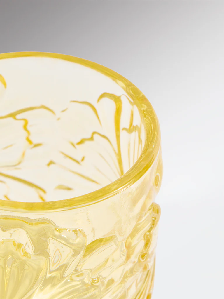 Westside Home Yellow Textured Glass Votive Candle Holder - Image 3