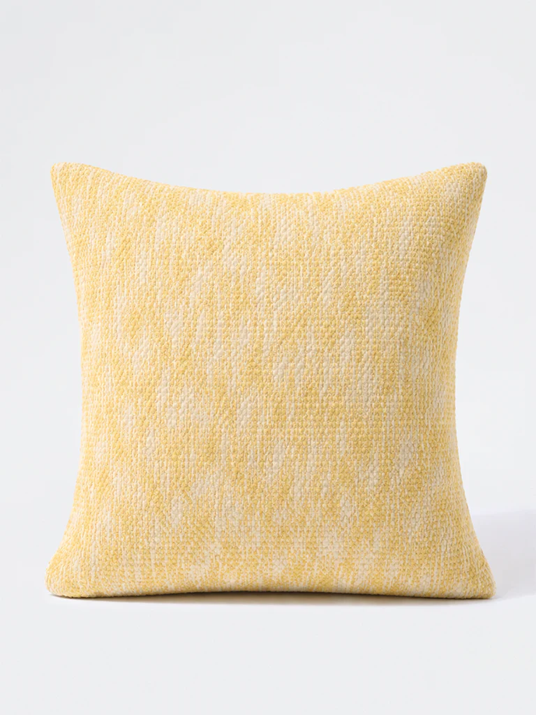 Westside Home Yellow Woven Textured Cusion Cover - Image 2