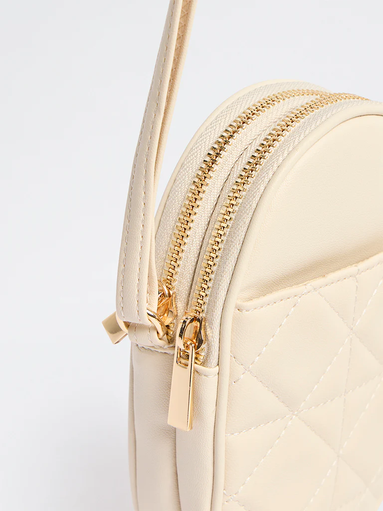 Westside Ivory Quilted Phone Sling Bag - Image 2