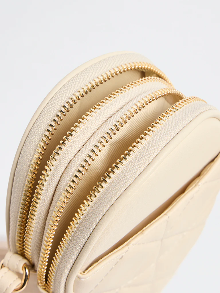 Westside Ivory Quilted Phone Sling Bag - Image 3