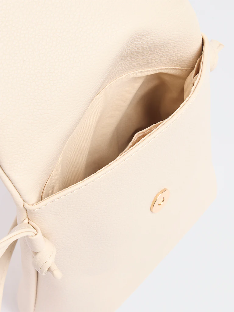 Westside Ivory Textured Mobile Sling Bag - Image 4