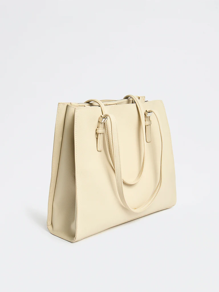 Westside Ivory Textured Tote Bag - Image 2