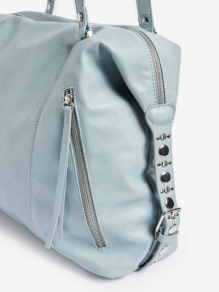 Westside Light Blue Satchel Bag - Image 3