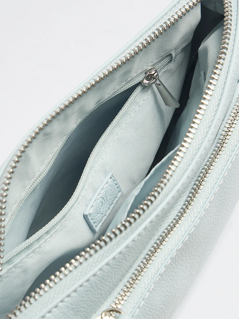 Westside Light Blue Stud-Detail Textured Sling Bag - Image 4