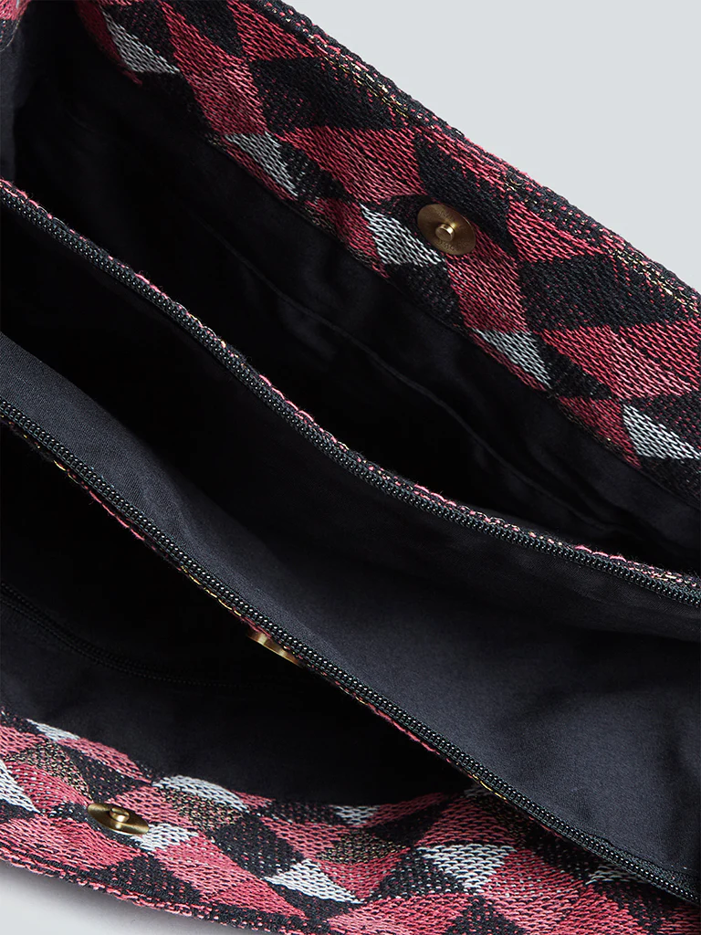 Westside Maroon Triangle Patterned Tote Bag - Image 3