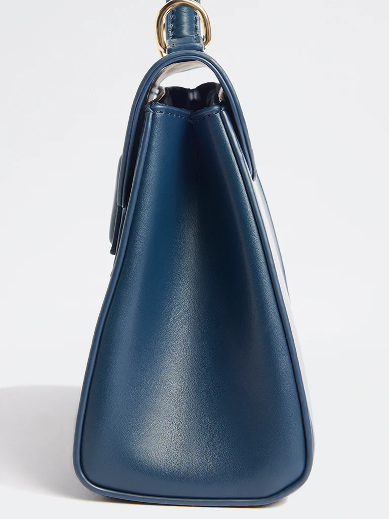 Westside Navy Satchel Bag with Sling - Image 3