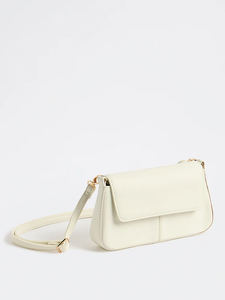 Westside Off-White Flap Crossbody Sling Bag - Image 2