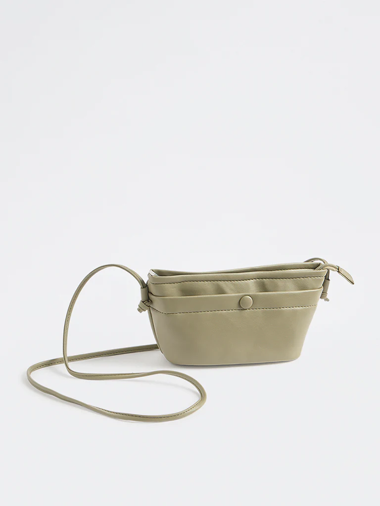 Westside Olive Button-Detail Sling Bag - Image 2