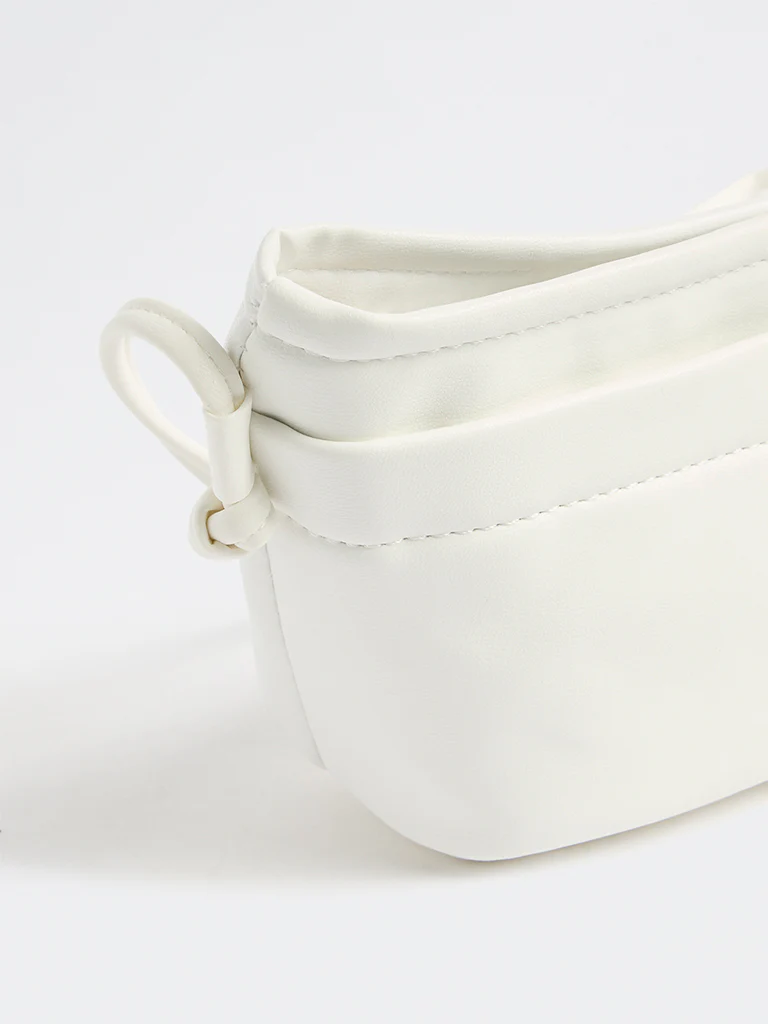 Westside White Button-Detail Sling Bag - Image 3