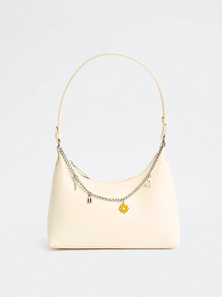 Westside White Charms-Detail Shoulder Bag