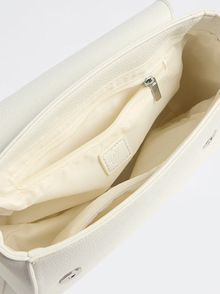 Westside White Embossed Sling Bag - Image 4
