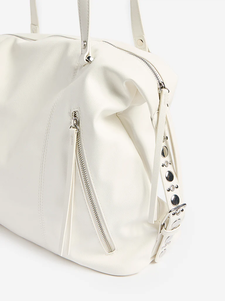 Westside White Satchel Bag - Image 3