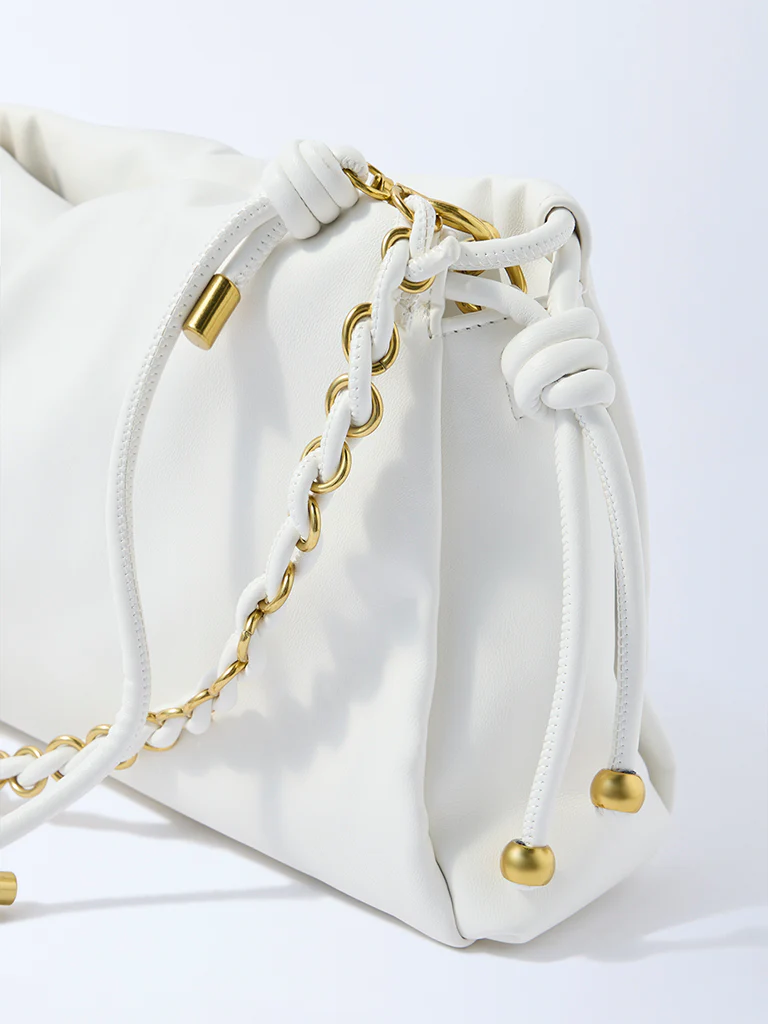 Westside White Solid Sling Bag - Image 3