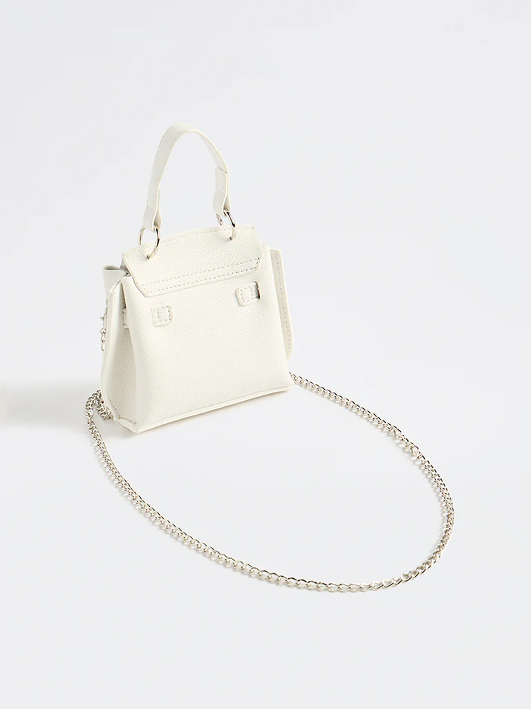 Westside White Textured Mini Sling Bag - Image 2