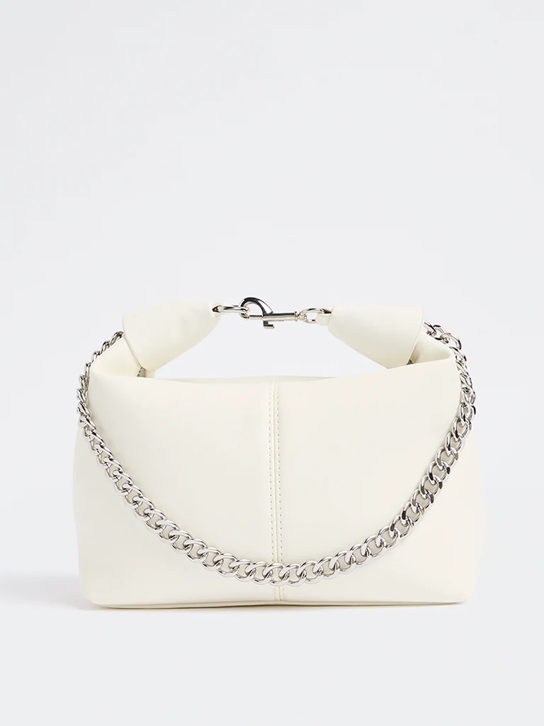 Westside White Top Handle Bag