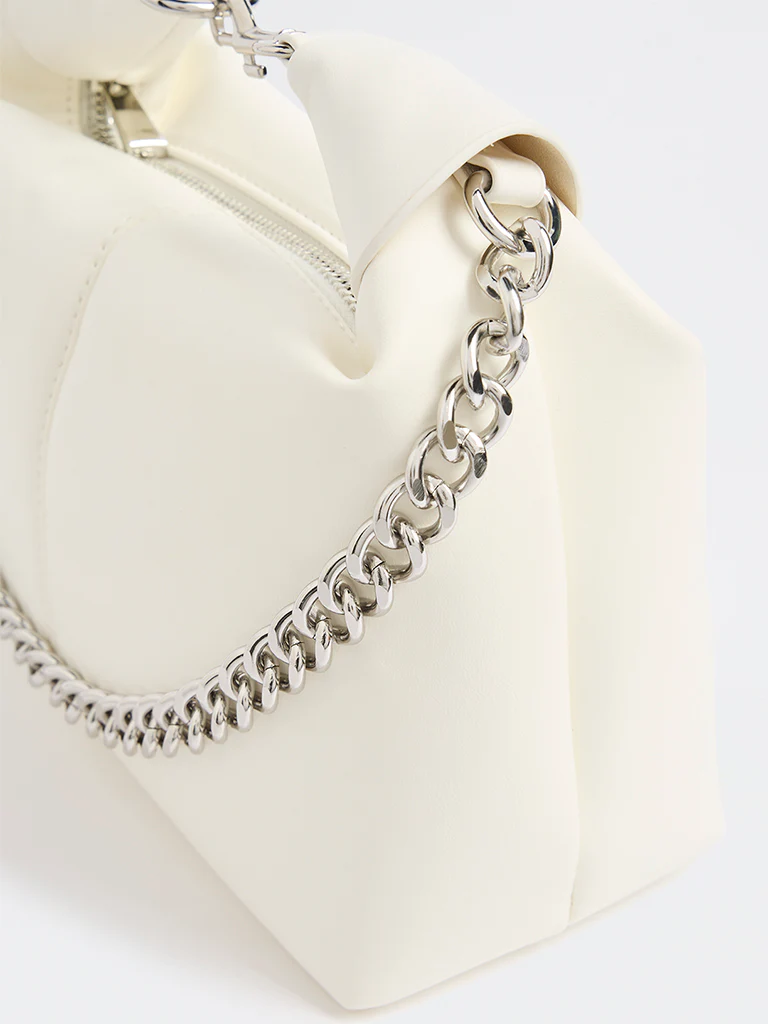 Westside White Top Handle Bag - Image 4