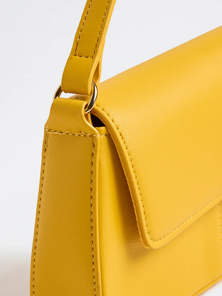 Westside Yellow Flap Crossbody Sling Bag - Image 3