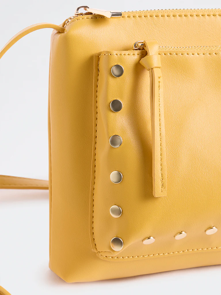 Westside Yellow Studded Sling Bag - Image 3