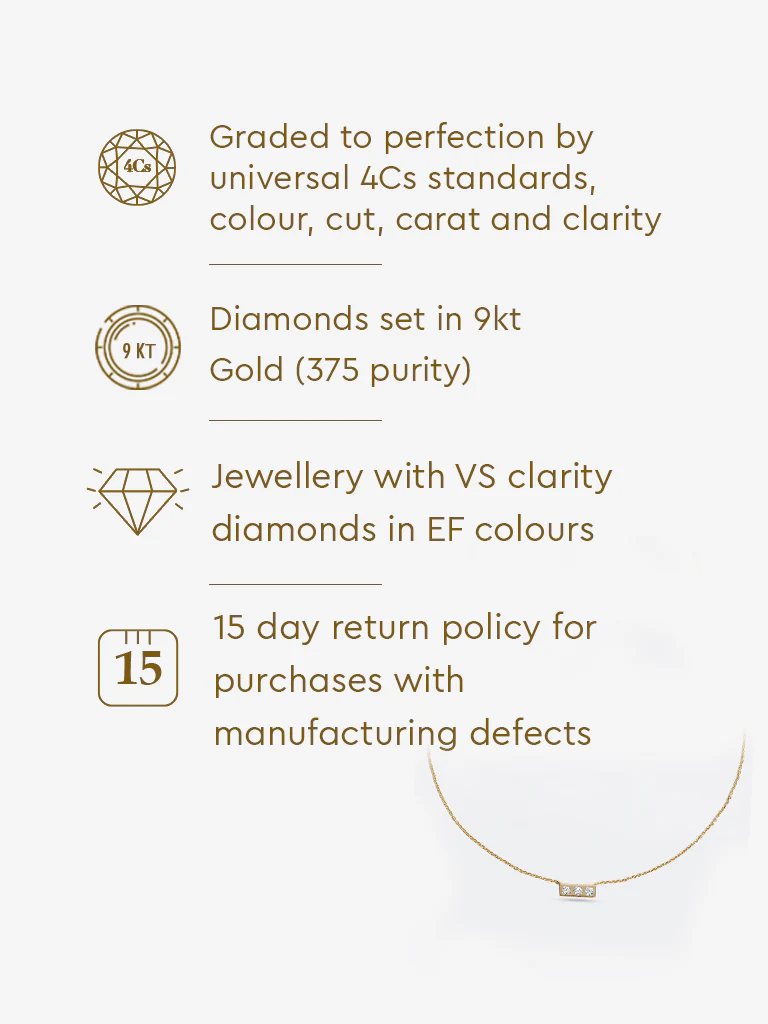 3 Stone Bezel Lab Diamond Necklace - Image 6