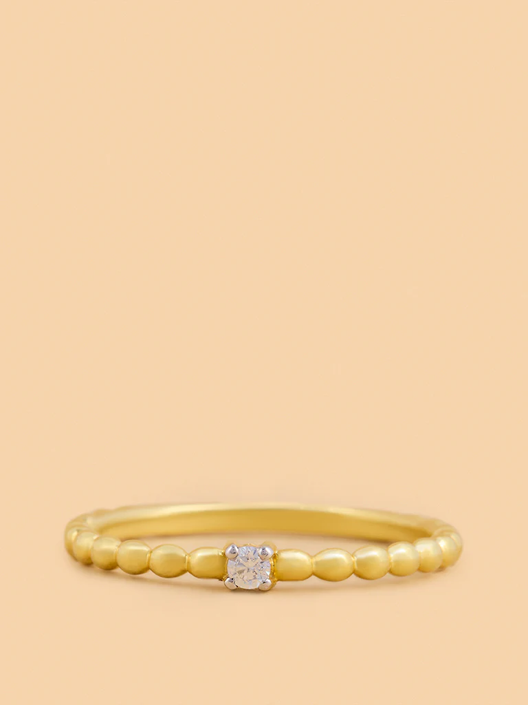Beaded Ring with Lab Diamond - Image 2