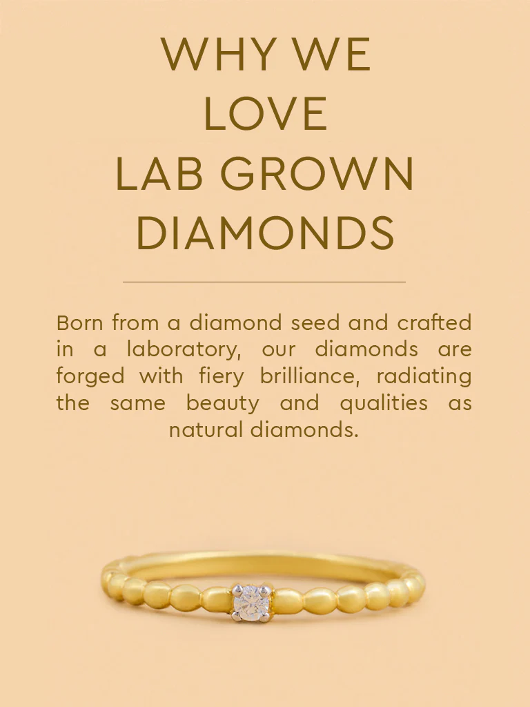 Beaded Ring with Lab Diamond - Image 4