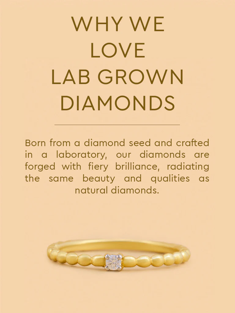 Beaded Ring with Lab Diamond - Image 4