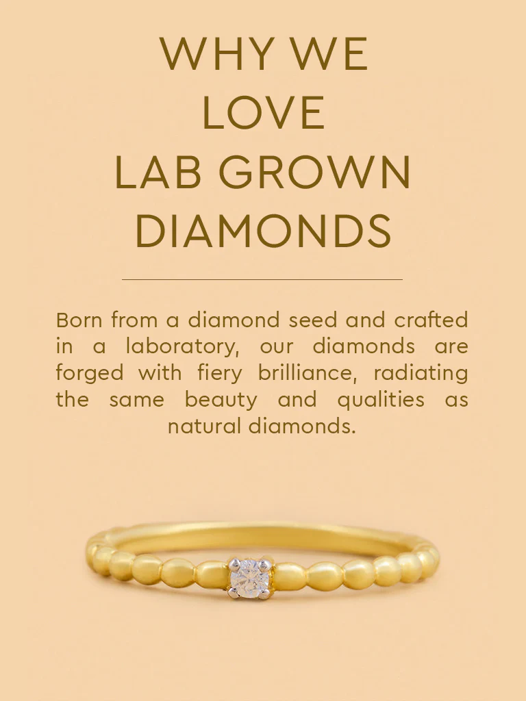 Beaded Ring with Lab Diamond - Image 4