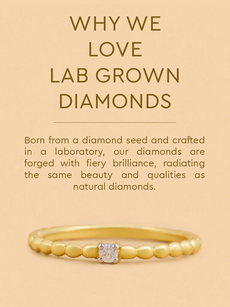 Beaded Ring with Lab Diamond - Image 4