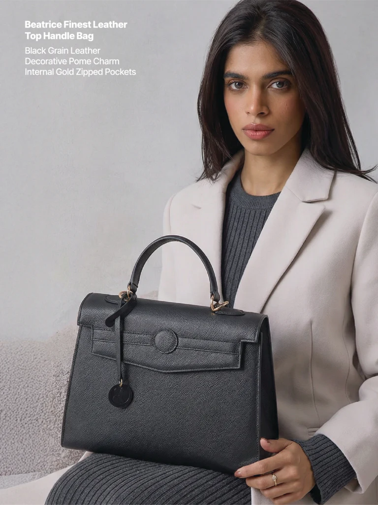 Beatrice Finest Leather Top Handle Bag - Image 5