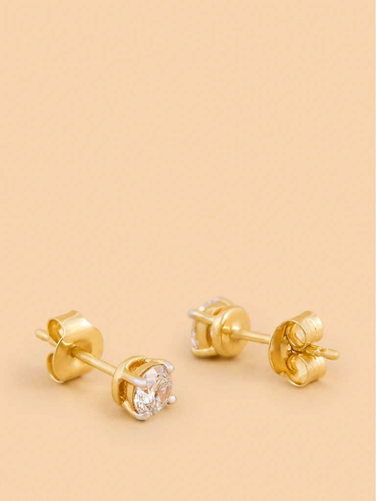 Brilliant Solitaire Lab Diamond Earrings - Image 2