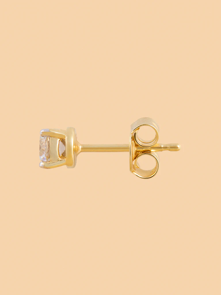Brilliant Solitaire Lab Diamond Earrings - Image 3